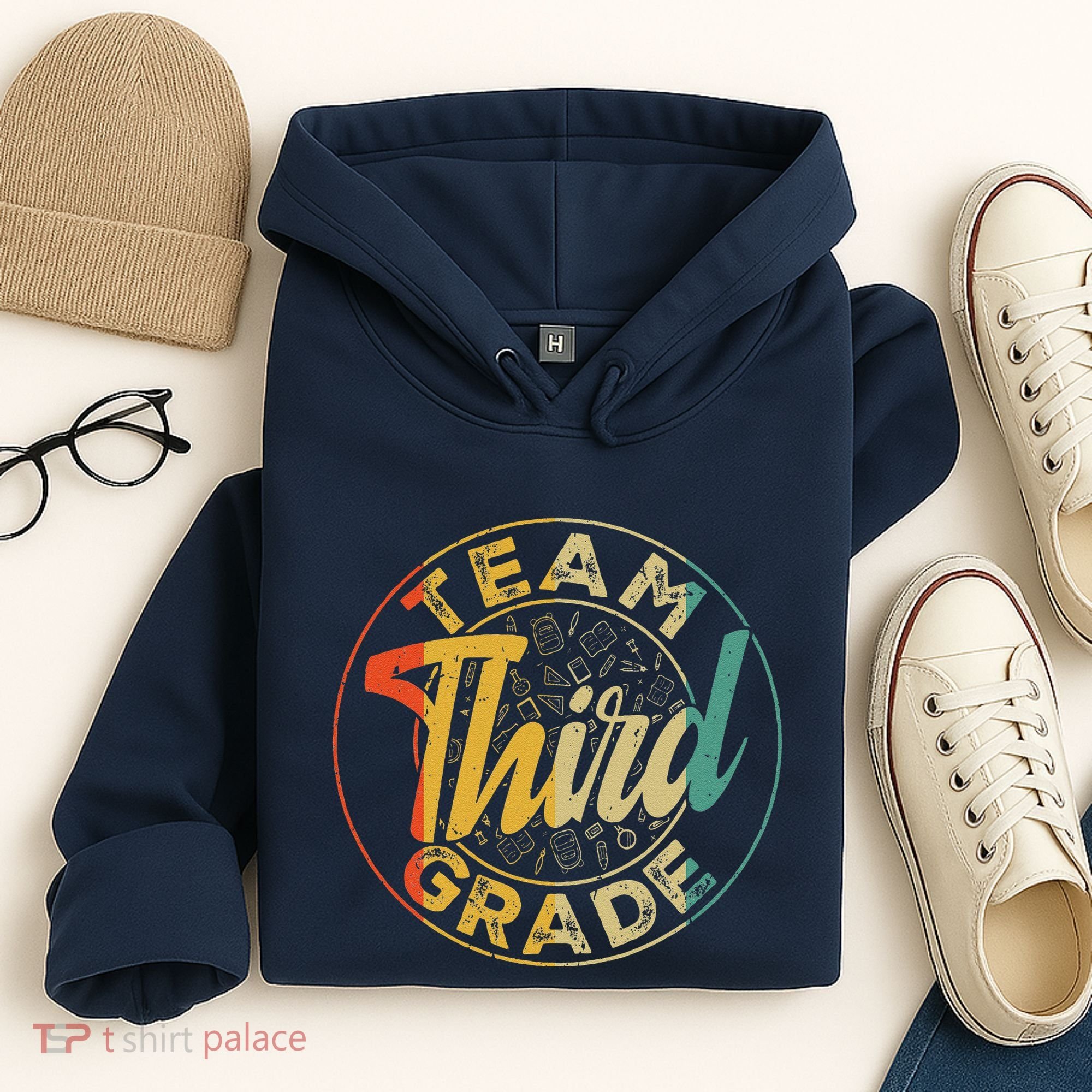 Retro Team Third Grade Back To School First Day Of School Hoodie