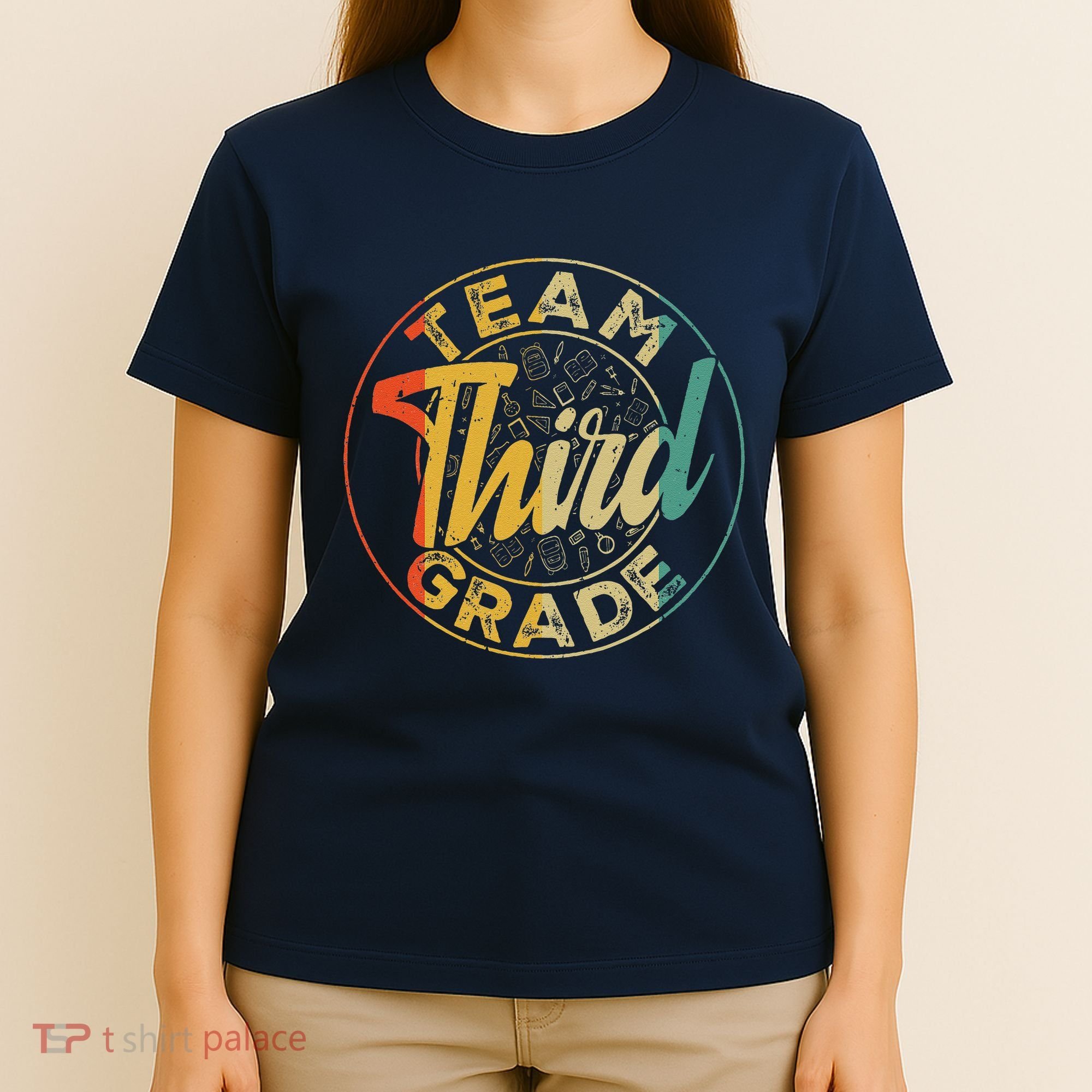 Retro Team Third Grade Back To School First Day Of School T-Shirt