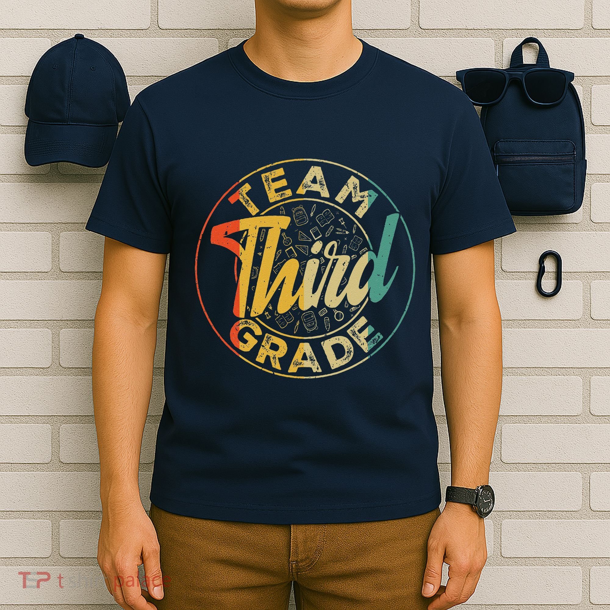Retro Team Third Grade Back To School First Day Of School T-Shirt