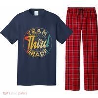 Retro Team Third Grade Back To School First Day Of School Pajama Set thumb 0