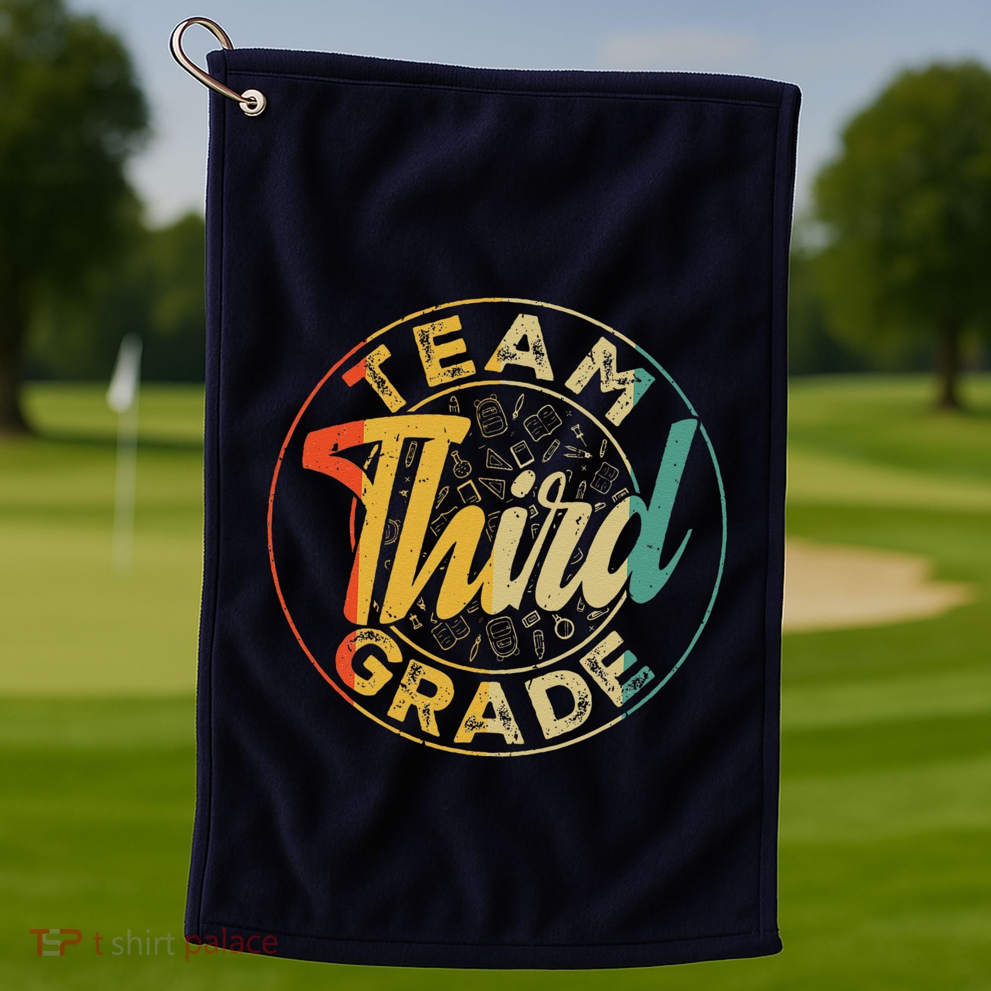 Retro Team Third Grade Back To School First Day Of School Golf Towel
