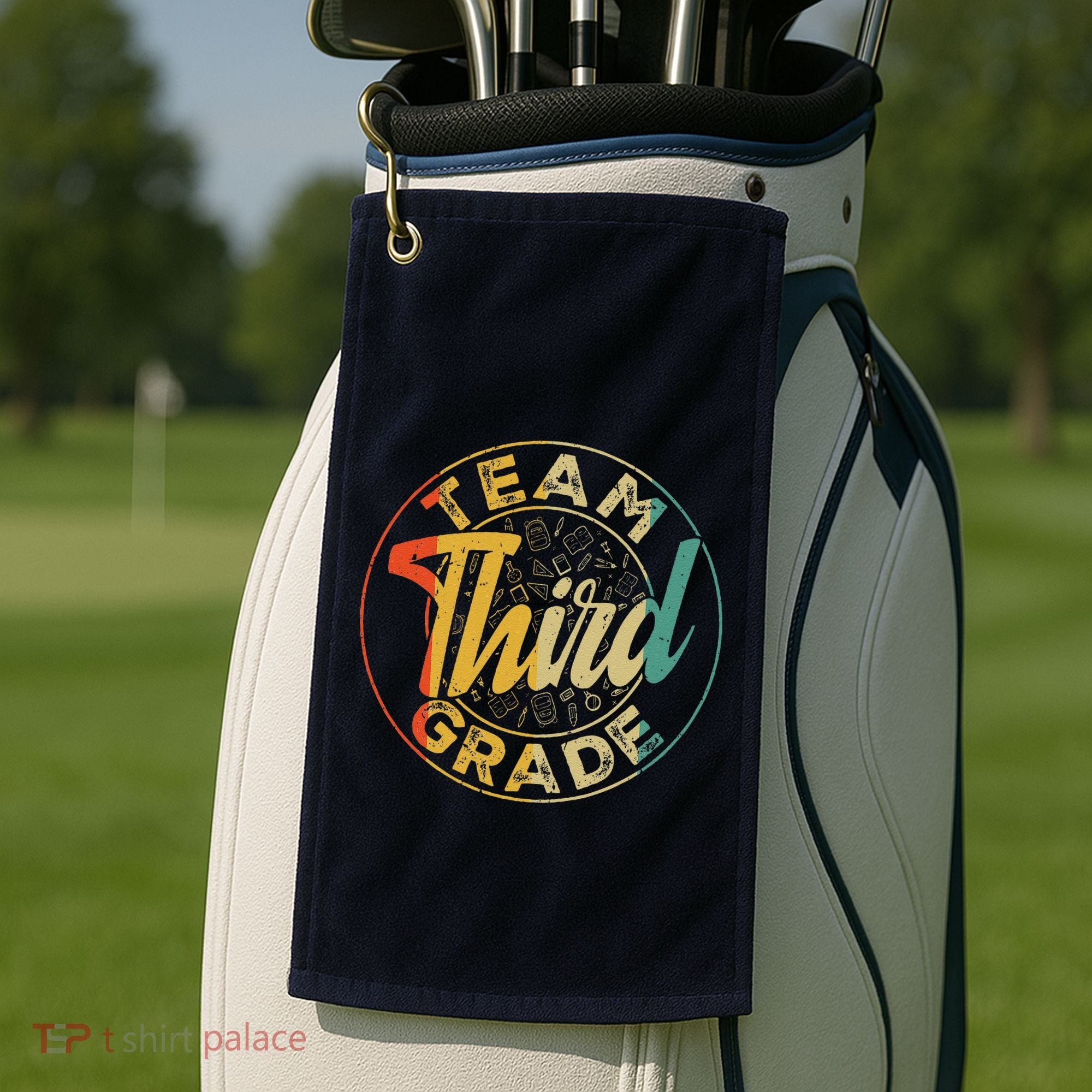 Retro Team Third Grade Back To School First Day Of School Golf Towel