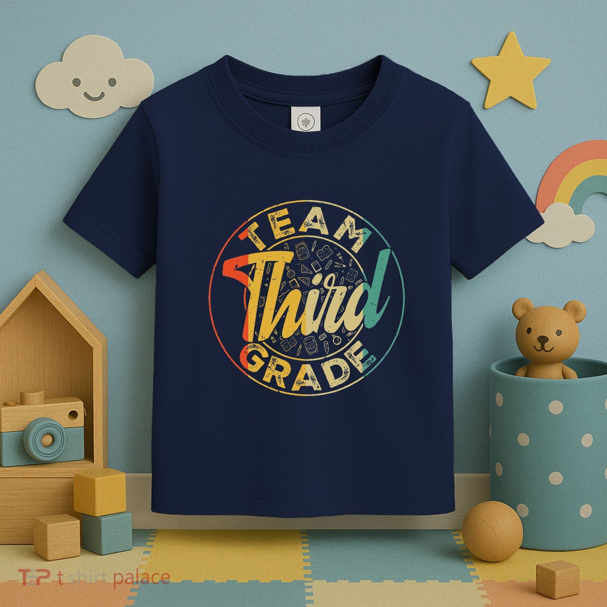 Retro Team Third Grade Back To School First Day Of School Toddler T-Shirt
