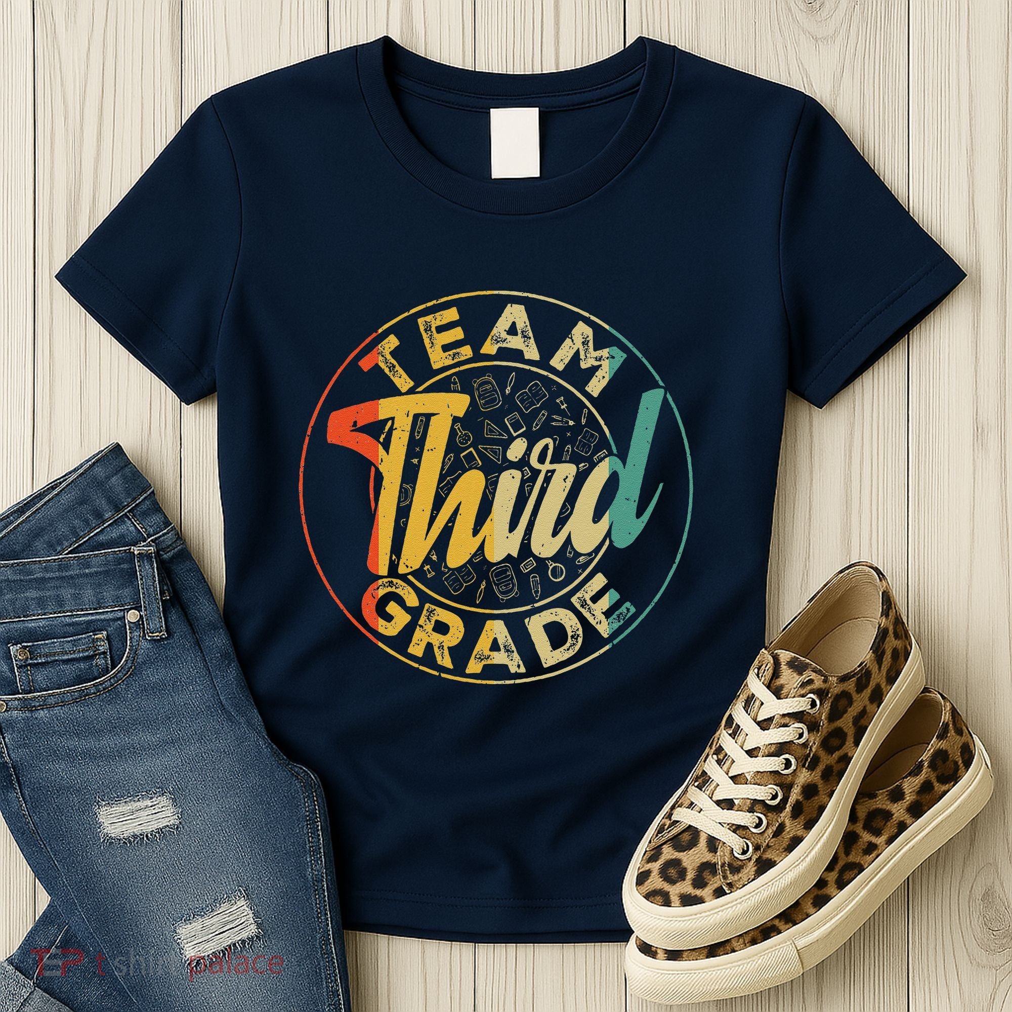 Retro Team Third Grade Back To School First Day Of School Women's T-Shirt