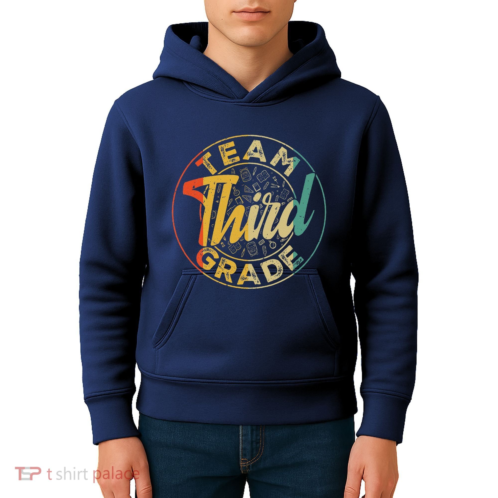 Retro Team Third Grade Back To School First Day Of School Kids Hoodie