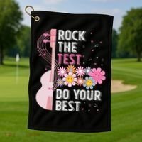 Rock The Test Do Your Best Testing Day Teachers Students Golf Towel thumb 1