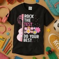 Rock The Test Do Your Best Testing Day Teachers Students Kids T-Shirt thumb 3