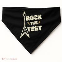 Rock The Test Guitar Teacher Test Day Testing Day Teacher USA-Made Doggie Bandana thumb 0
