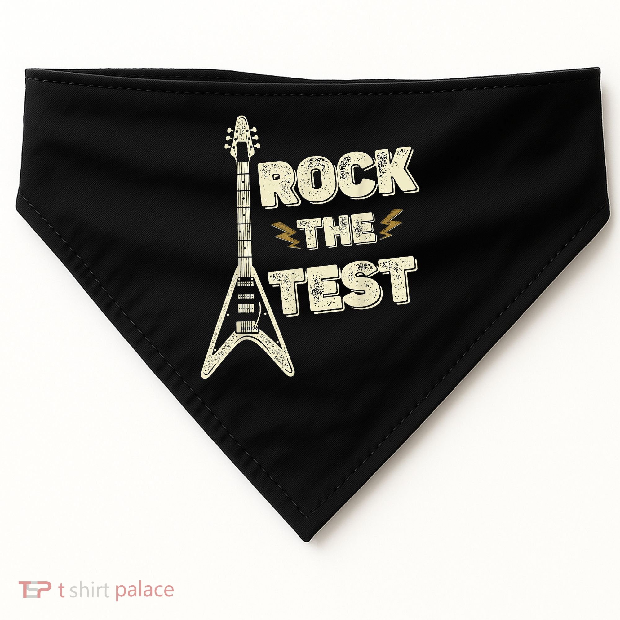 Rock The Test Guitar Teacher Test Day Testing Day Teacher USA-Made Doggie Bandana