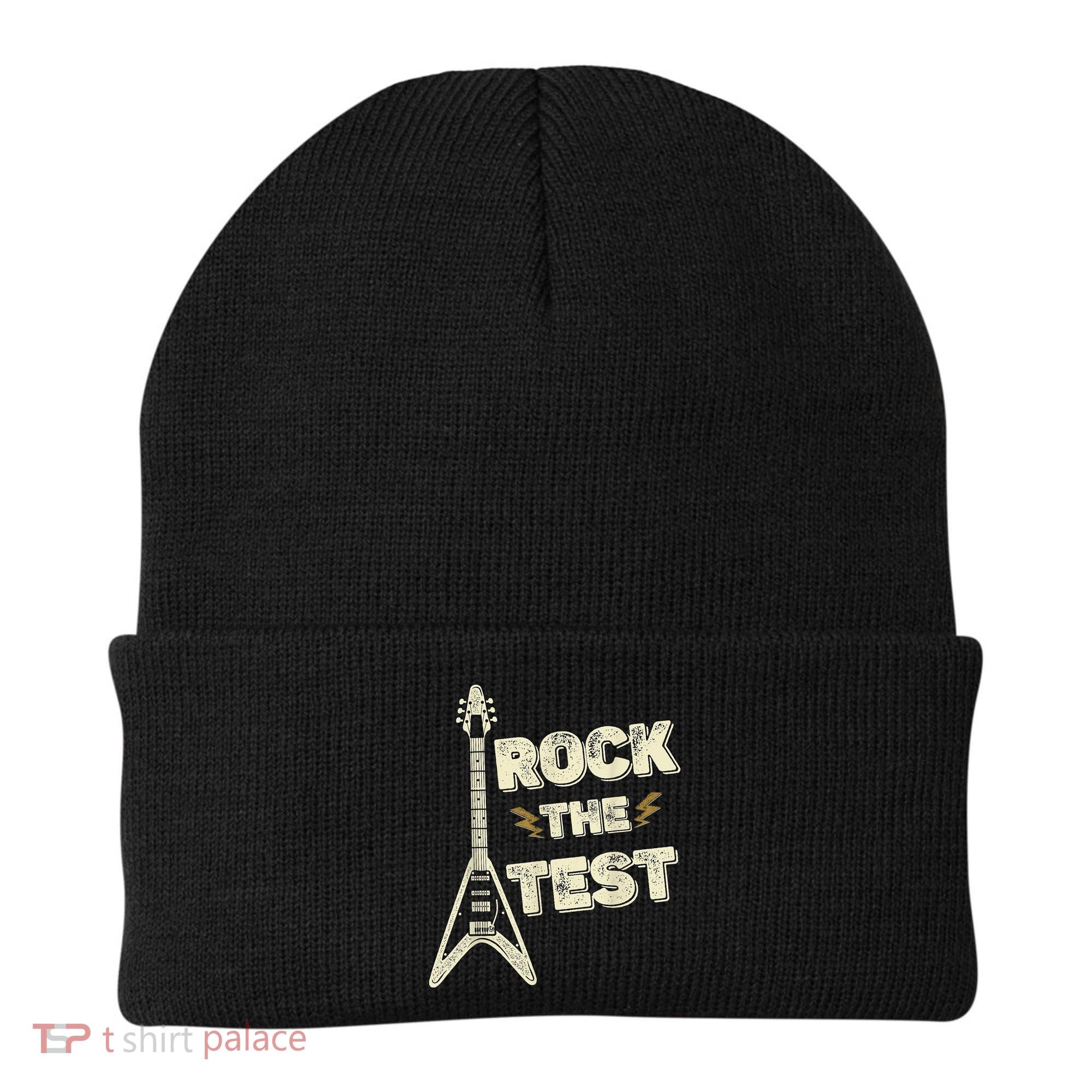 Rock The Test Guitar Teacher Test Day Testing Day Teacher Beanie