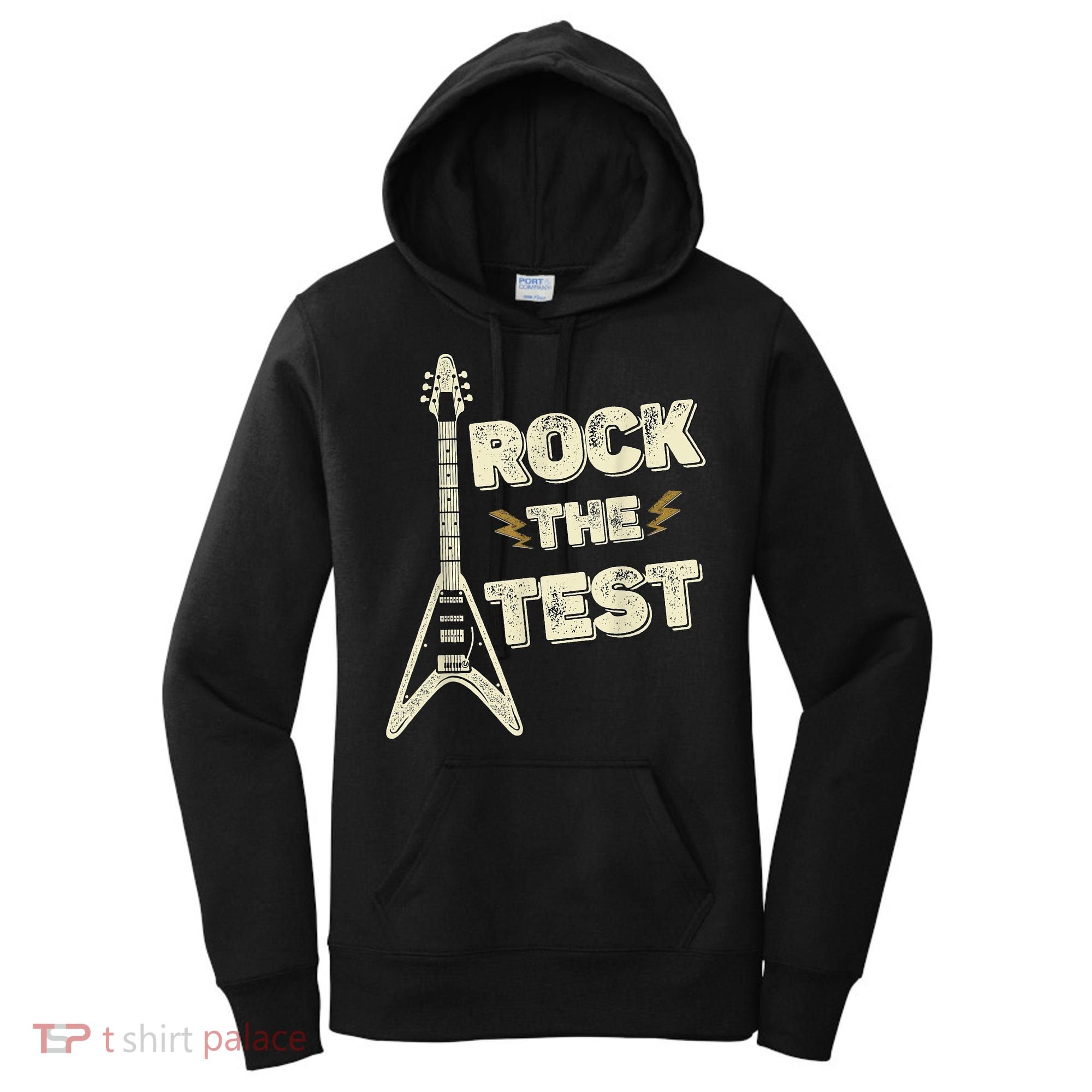 Rock The Test Guitar Teacher Test Day Testing Day Teacher Women's Hoodie