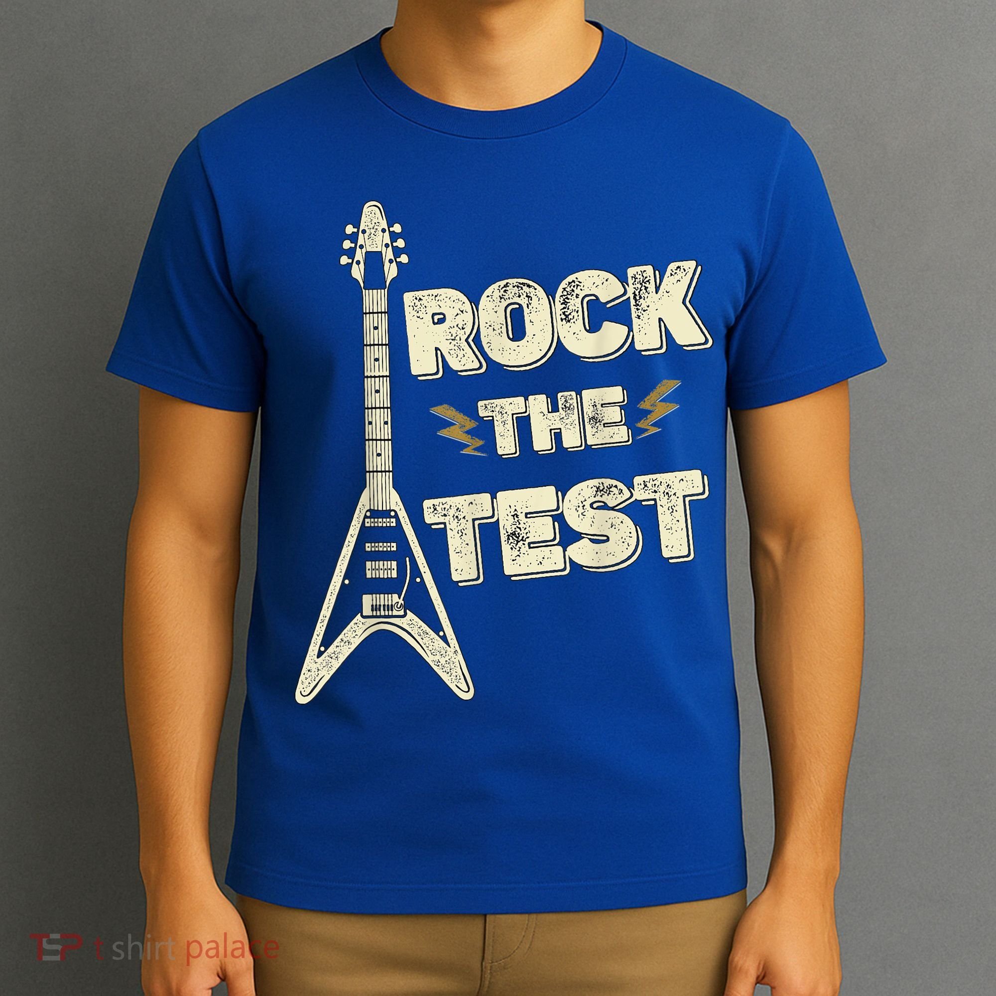 Rock The Test Guitar Teacher Test Day Testing Day Teacher T-Shirt