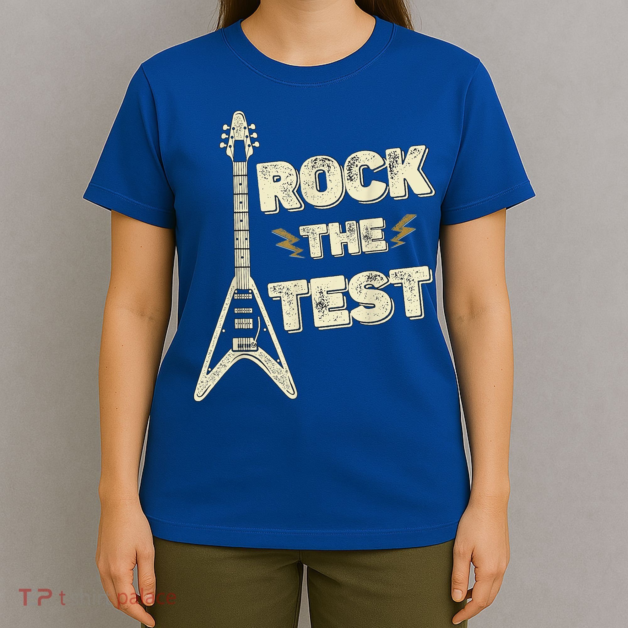 Rock The Test Guitar Teacher Test Day Testing Day Teacher T-Shirt