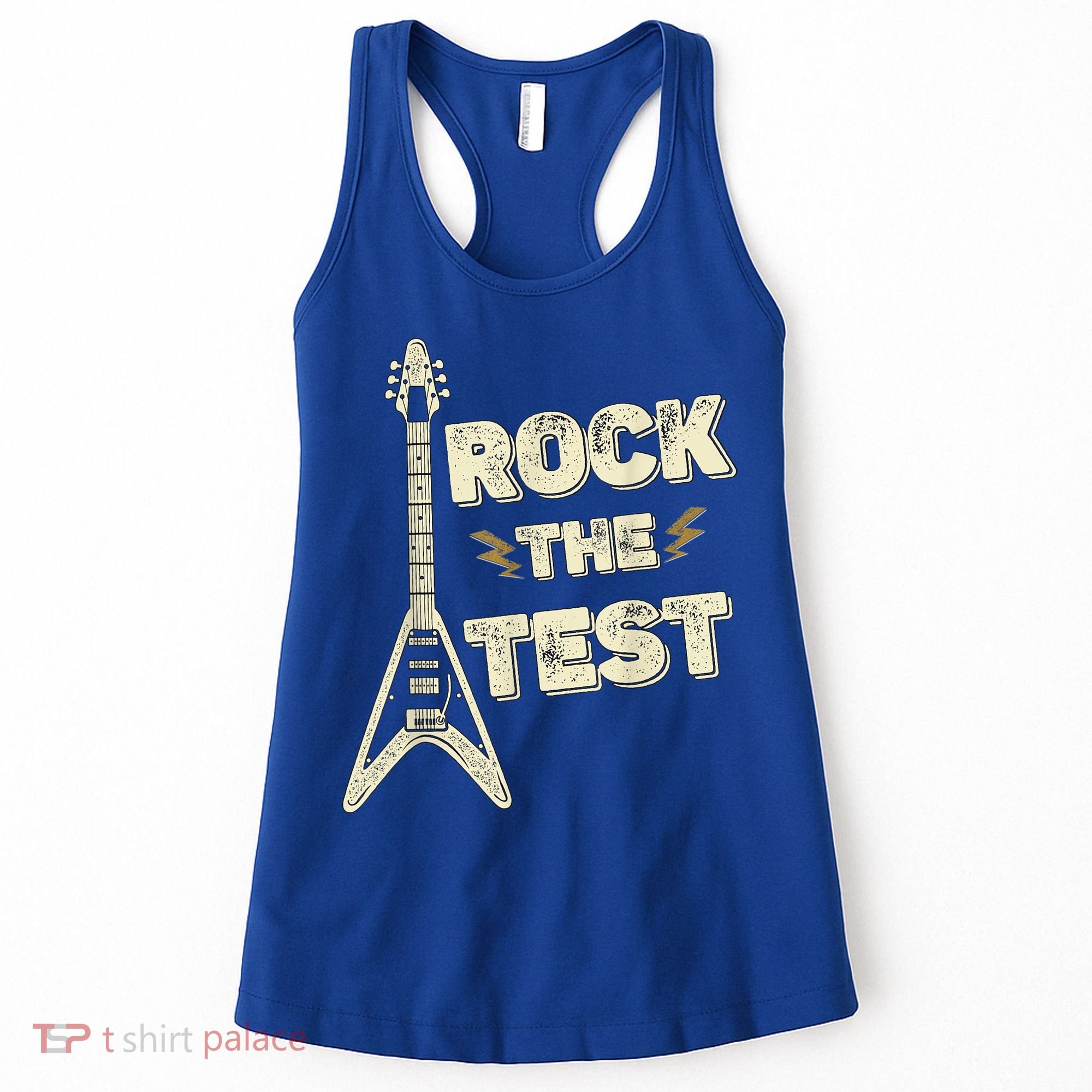 Rock The Test Guitar Teacher Test Day Testing Day Teacher Women's Tank Top