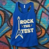 Rock The Test Guitar Teacher Test Day Testing Day Teacher Women's Tank Top thumb 3