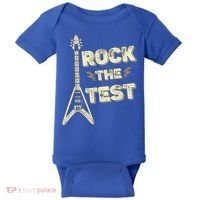 Rock The Test Guitar Teacher Test Day Testing Day Teacher Baby Bodysuit thumb 0