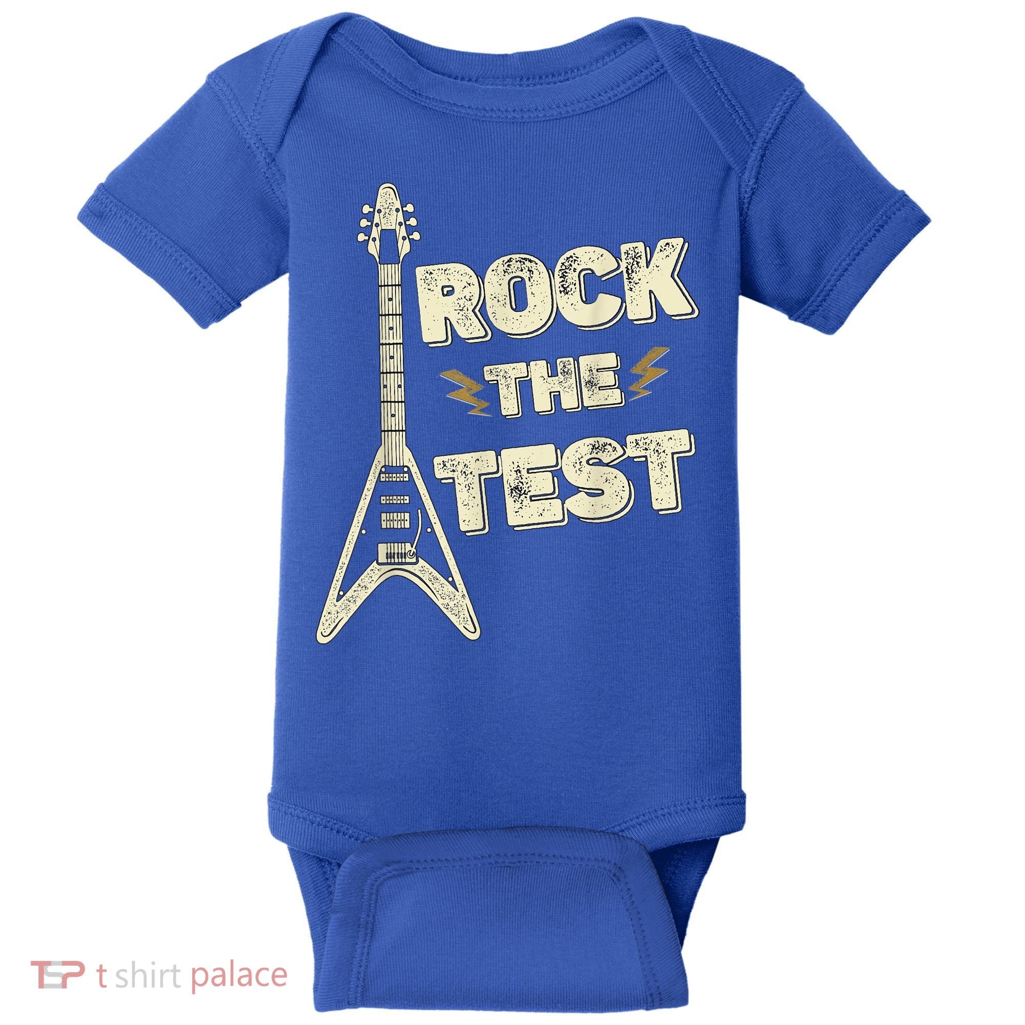 Rock The Test Guitar Teacher Test Day Testing Day Teacher Baby Bodysuit