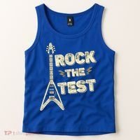 Rock The Test Guitar Teacher Test Day Testing Day Teacher Tank Top thumb 2