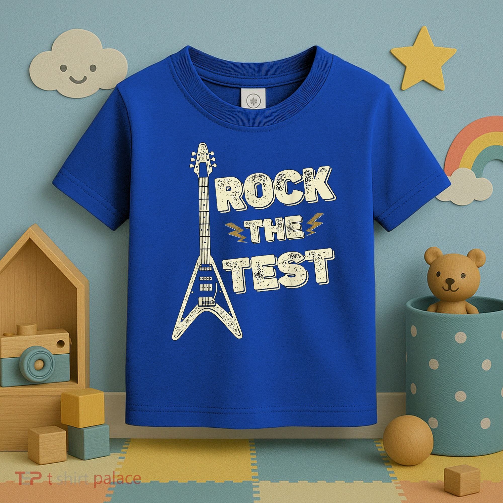 Rock The Test Guitar Teacher Test Day Testing Day Teacher Toddler T-Shirt