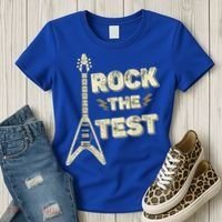 Rock The Test Guitar Teacher Test Day Testing Day Teacher Women's T-Shirt thumb 3