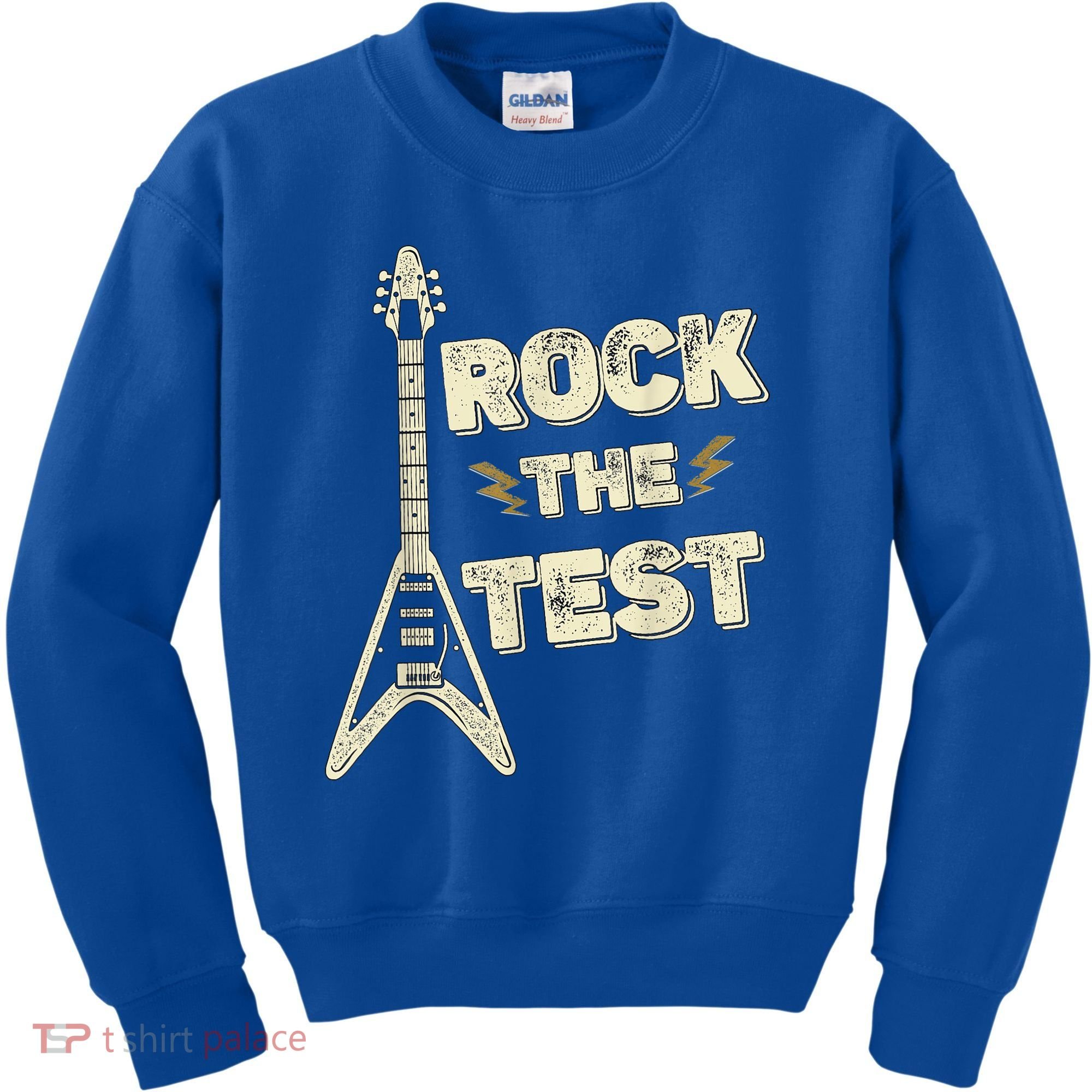Rock The Test Guitar Teacher Test Day Testing Day Teacher Kids Sweatshirt