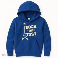 Rock The Test Guitar Teacher Test Day Testing Day Teacher Kids Hoodie thumb 0