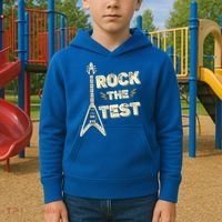 Rock The Test Guitar Teacher Test Day Testing Day Teacher Kids Hoodie thumb 2