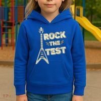 Rock The Test Guitar Teacher Test Day Testing Day Teacher Kids Hoodie thumb 3