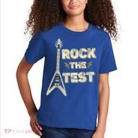 Rock The Test Guitar Teacher Test Day Testing Day Teacher Kids T-Shirt thumb 2