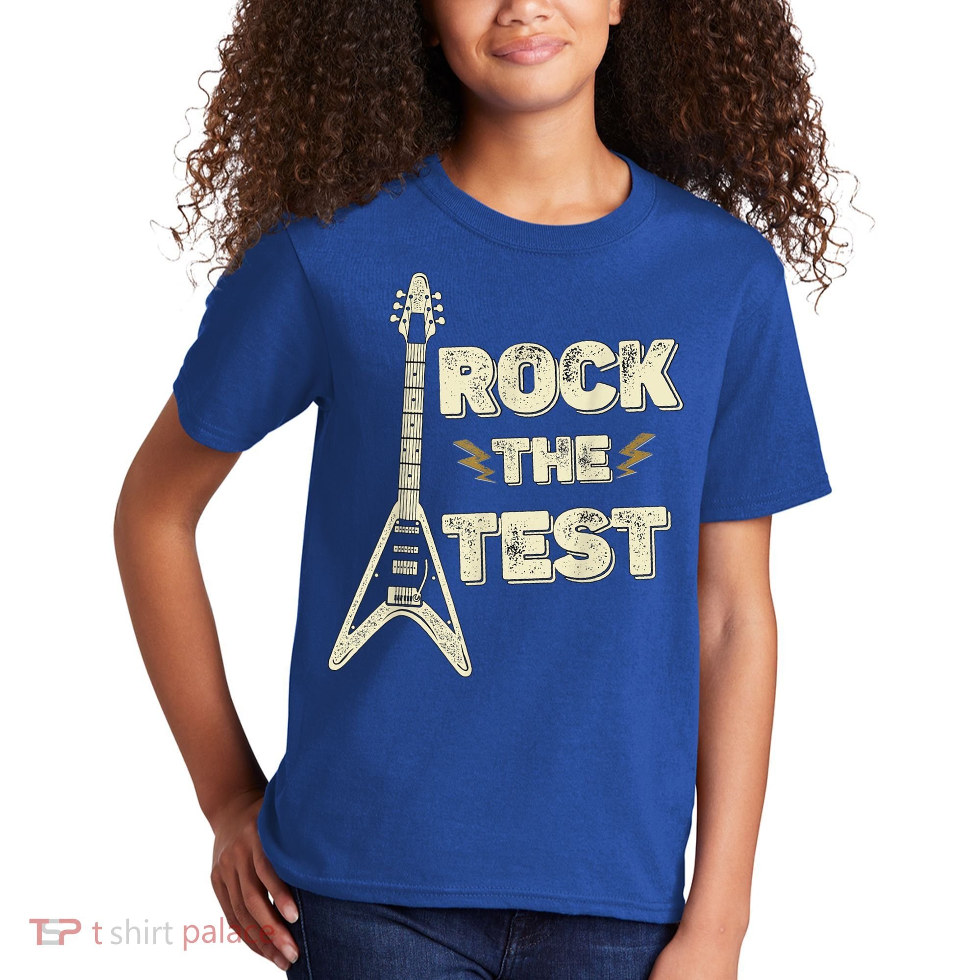 Rock The Test Guitar Teacher Test Day Testing Day Teacher Kids T-Shirt