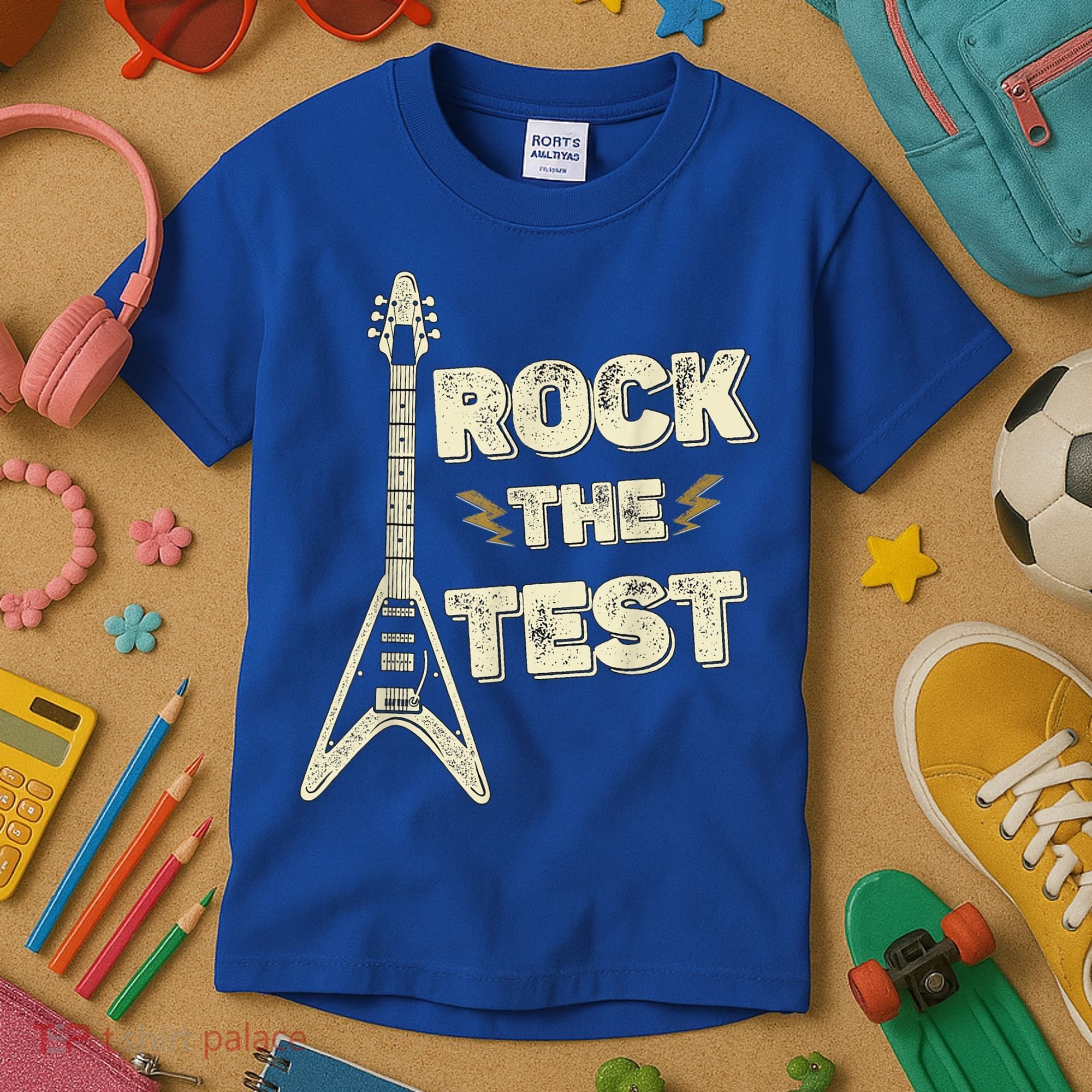 Rock The Test Guitar Teacher Test Day Testing Day Teacher Kids T-Shirt