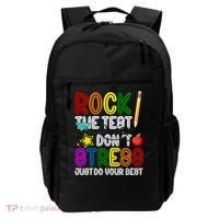 Rock The Test Don't Stress Just Do Your Best Educational Backpack thumb 0