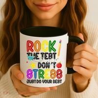 Rock The Test Don't Stress Just Do Your Best Educational Coffee Mug thumb 3