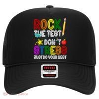 Rock The Test Don't Stress Just Do Your Best Educational Hat thumb 0