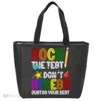 Rock The Test Don't Stress Just Do Your Best Educational Tote Bag thumb 0