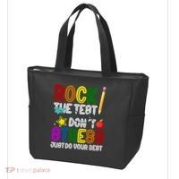 Rock The Test Don't Stress Just Do Your Best Educational Tote Bag thumb 3