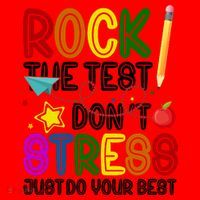 Rock The Test Don't Stress Just Do Your Best Educational Santa Hat thumb 1