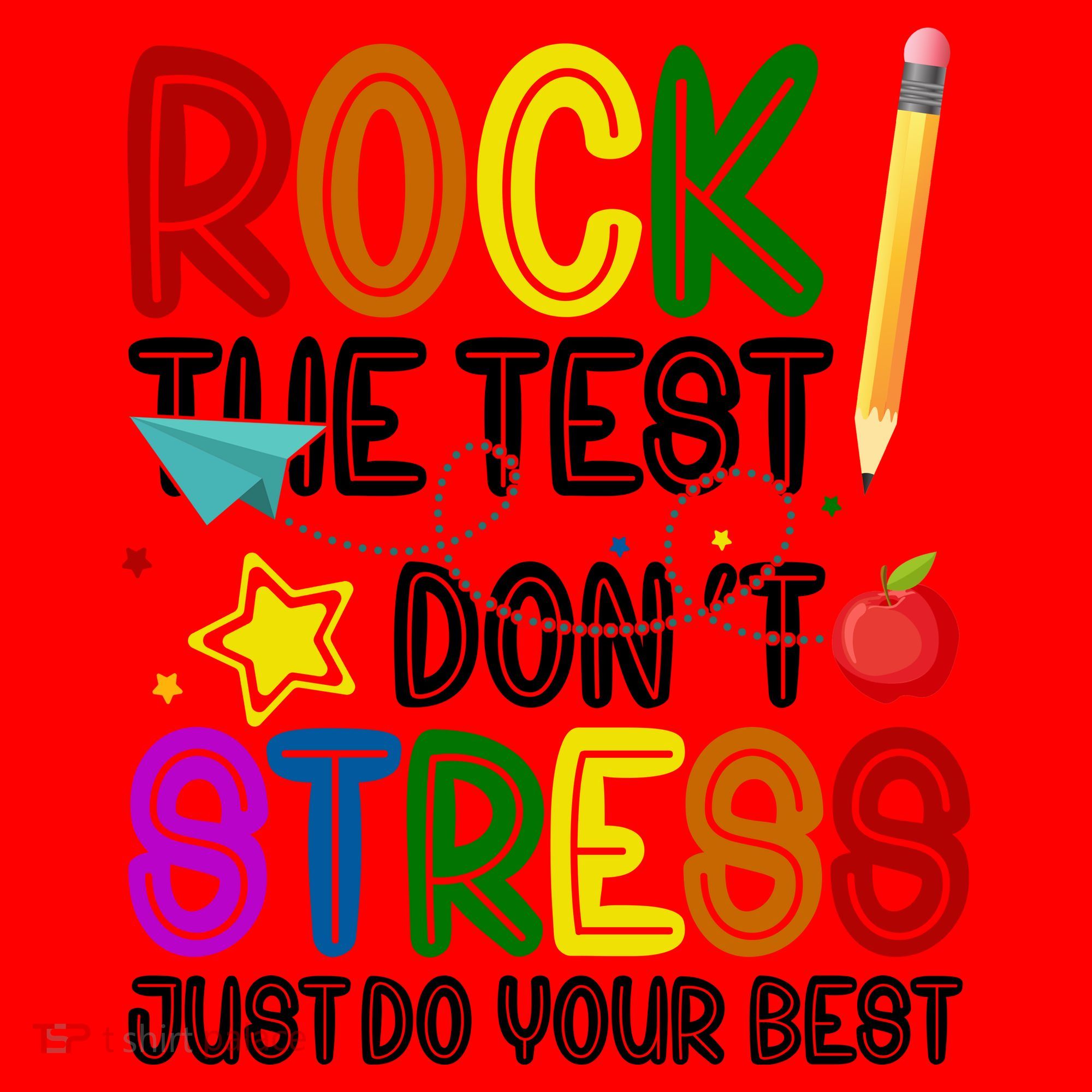 Rock The Test Don't Stress Just Do Your Best Educational Santa Hat