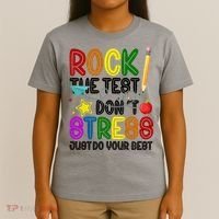 Rock The Test Don't Stress Just Do Your Best Educational T-Shirt thumb 4