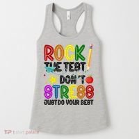 Rock The Test Don't Stress Just Do Your Best Educational Women's Tank Top thumb 0