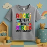 Rock The Test Don't Stress Just Do Your Best Educational Toddler T-Shirt thumb 3