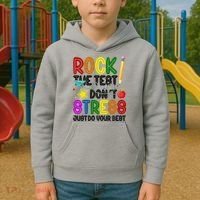 Rock The Test Don't Stress Just Do Your Best Educational Kids Hoodie thumb 2