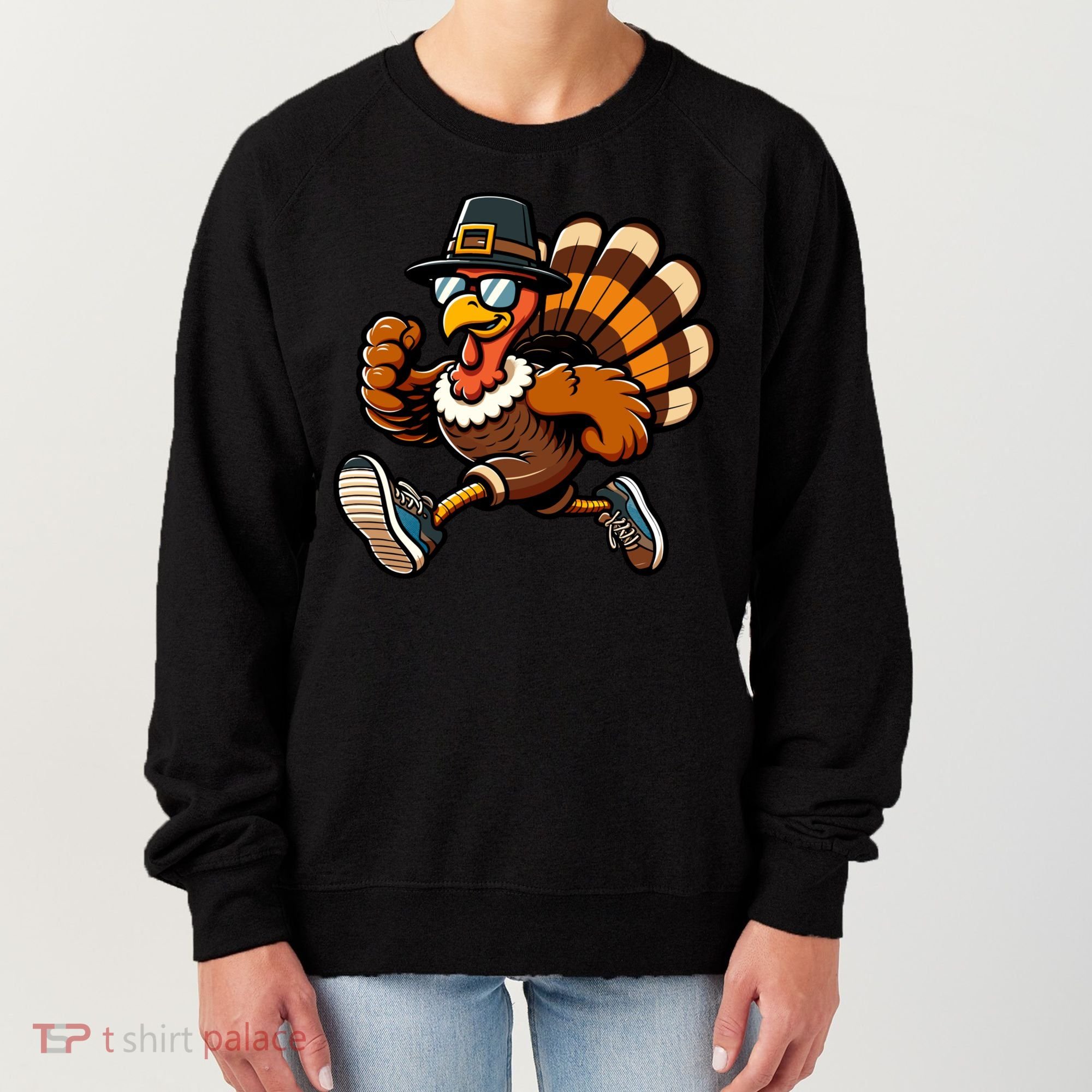 Running Turkey Turkey Trot Running Thanksgiving Women's Sweatshirt