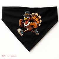 Running Turkey Turkey Trot Running Thanksgiving USA-Made Doggie Bandana thumb 0