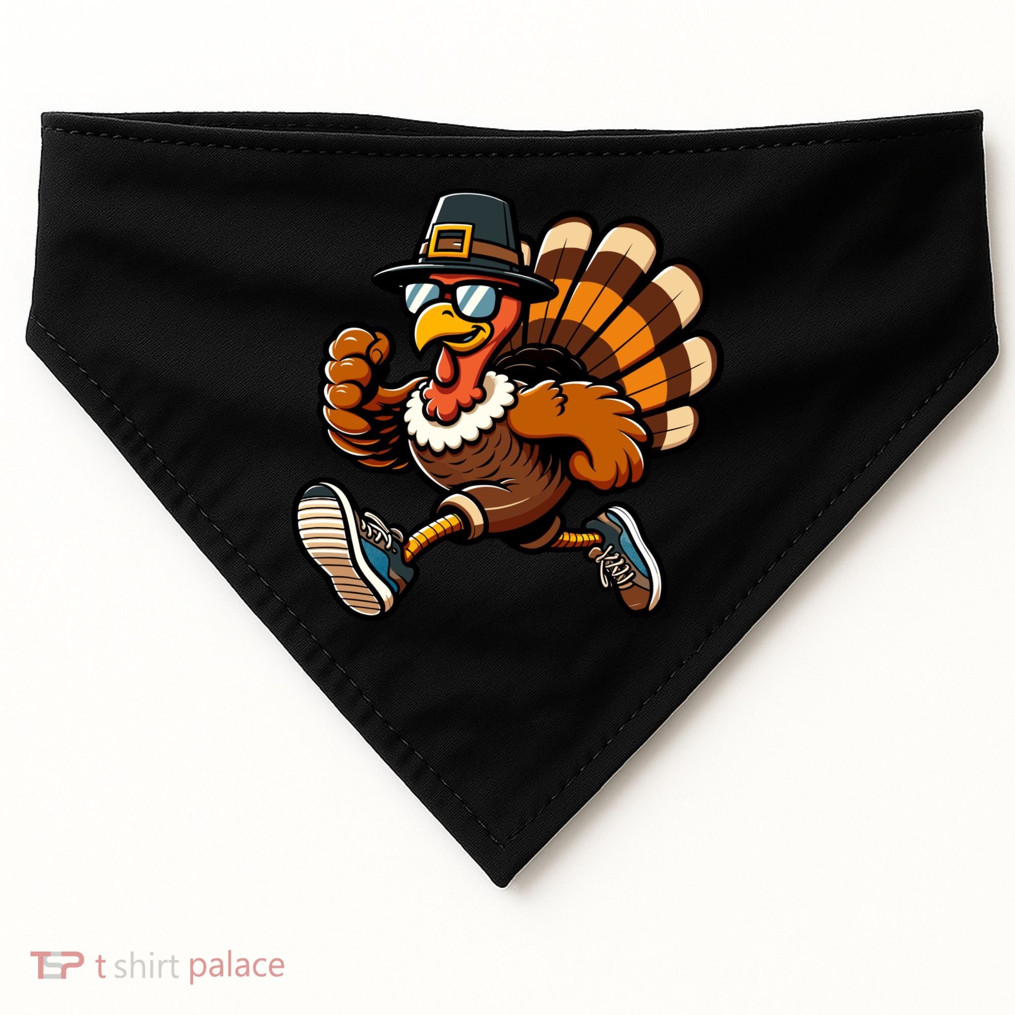 Running Turkey Turkey Trot Running Thanksgiving USA-Made Doggie Bandana