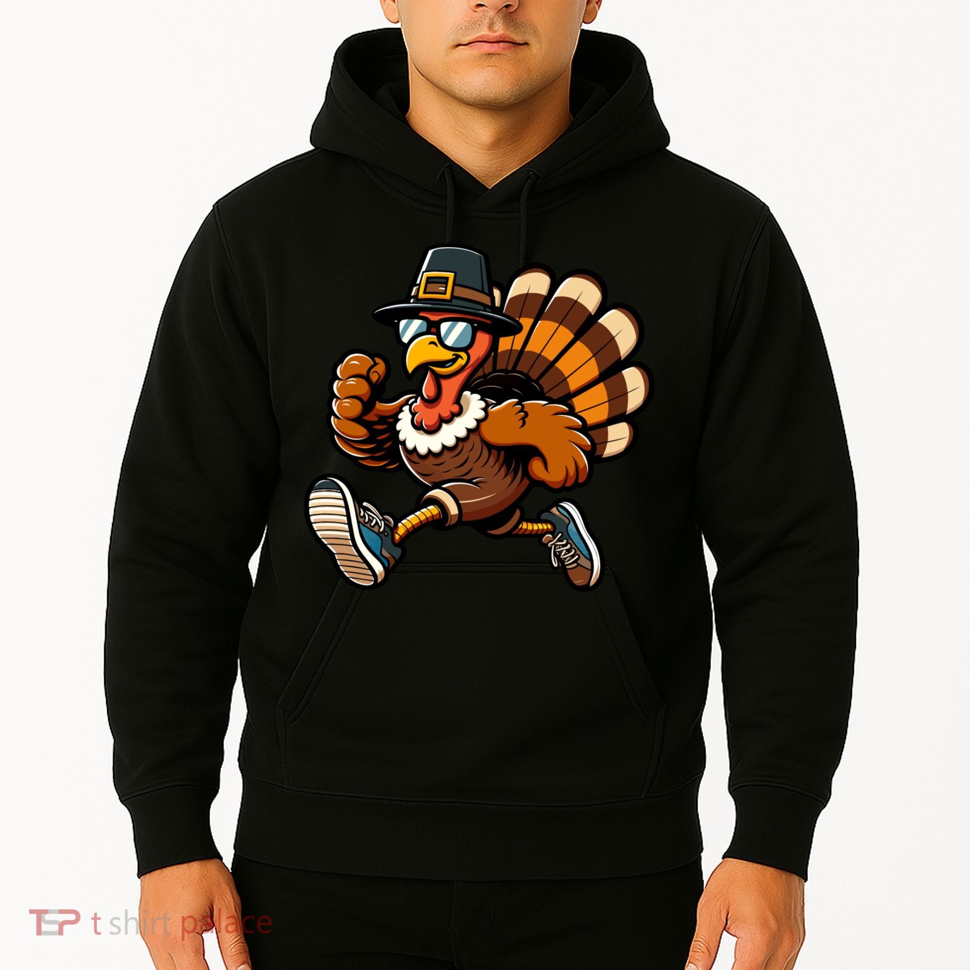 Running Turkey Turkey Trot Running Thanksgiving Hoodie