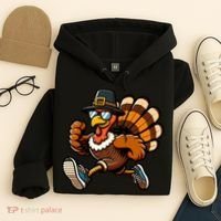 Running Turkey Turkey Trot Running Thanksgiving Hoodie thumb 4