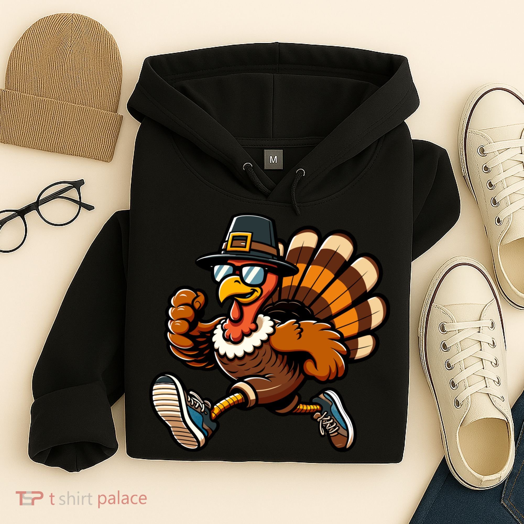 Running Turkey Turkey Trot Running Thanksgiving Hoodie
