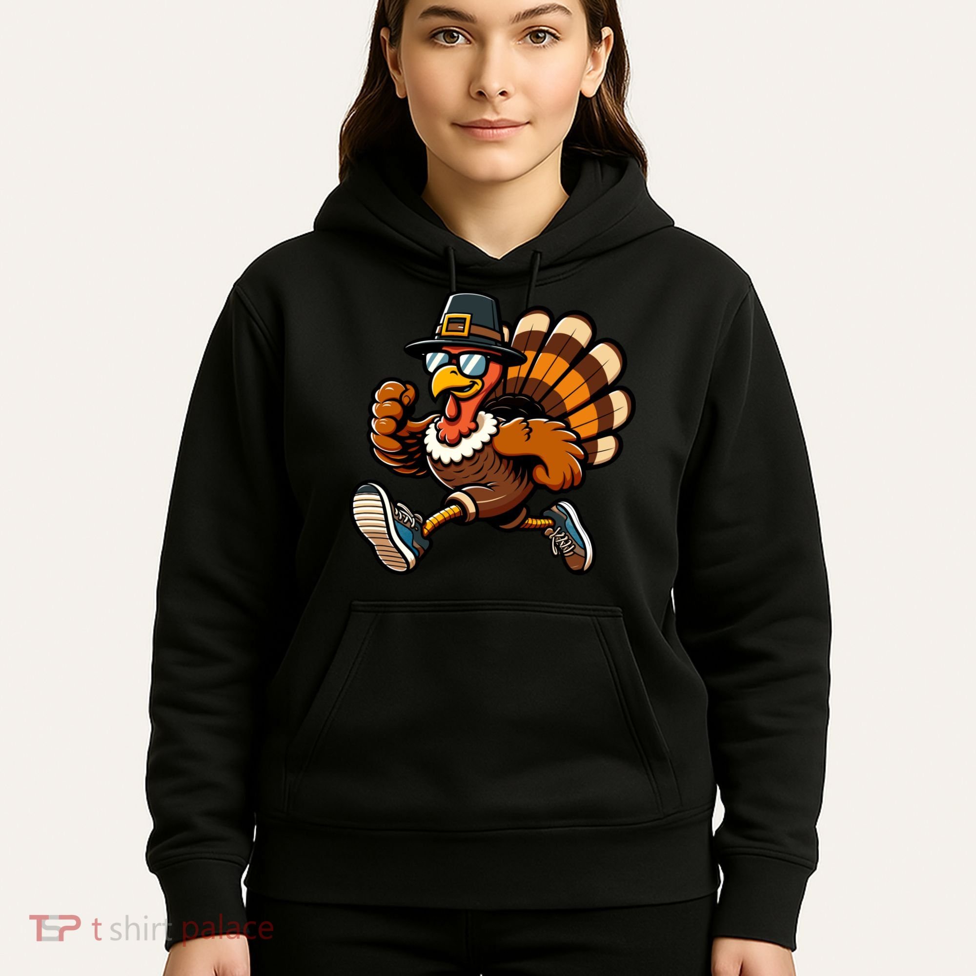 Running Turkey Turkey Trot Running Thanksgiving Hoodie