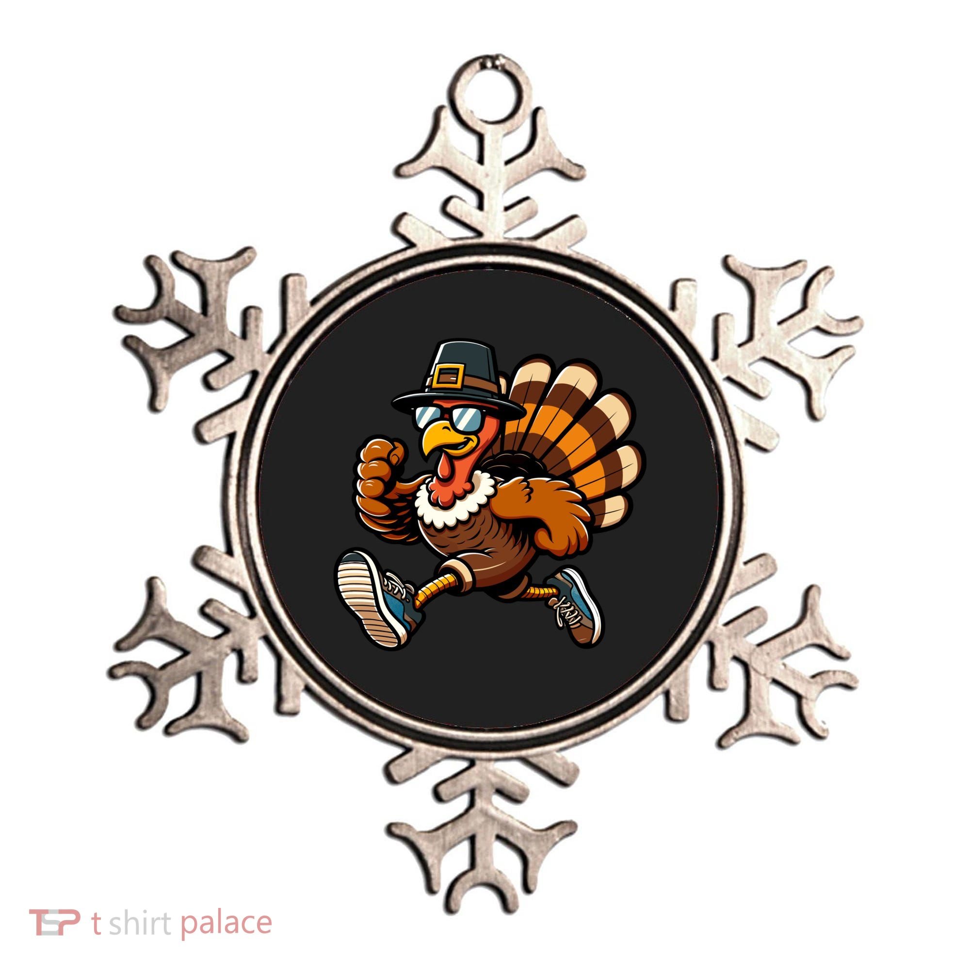 Running Turkey Turkey Trot Running Thanksgiving Ornament